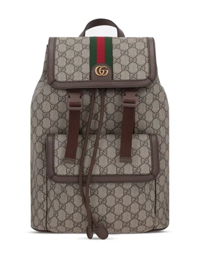 Gucci Ophidia Gg Canvas Backpack In Brown