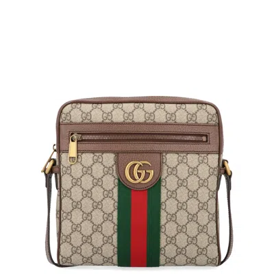 Gucci Small Ophidia Gg Shoulder Bag In Brown