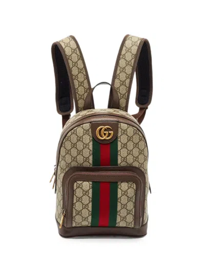 Pre-owned Gucci Small Ophidia Gg Supreme Backpack In Neutrals