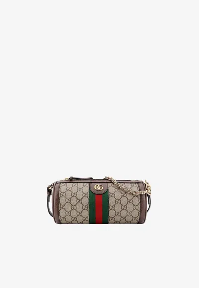 Gucci Small Ophidia Gg Supreme Crossbody Bag In Sand