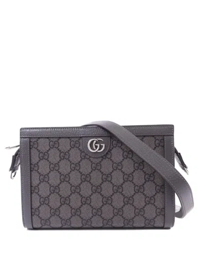 Pre-owned Gucci Small Ophidia Shoulder Bag In Gray