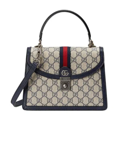 Gucci Small Ophidia Web Top-handle Bag In Nude