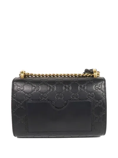 Pre-owned Gucci Small Padlock Gg Shoulder Bag In Black