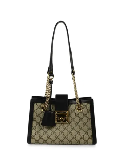 Pre-owned Gucci Small Padlock Gg Shoulder Bag In Neutral