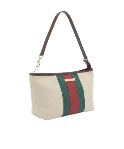 Gucci Small Pouch With Strap And Web In Neutral