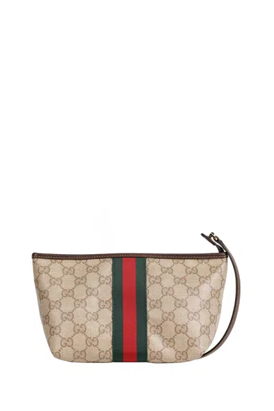 Gucci Small Pouch With Strap And Web In Pink