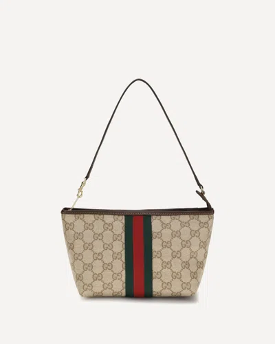 Gucci Small Pouch With Strap And Web In Nude