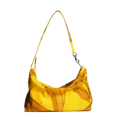 Gucci Small Printed Pouch With Strap In Yellow