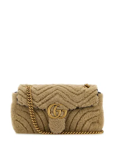 GUCCI SMALL SHEARLING MARMONT SHOULDER BAG