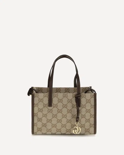 Gucci Small Shoping Bag With Gg Charm In Brown