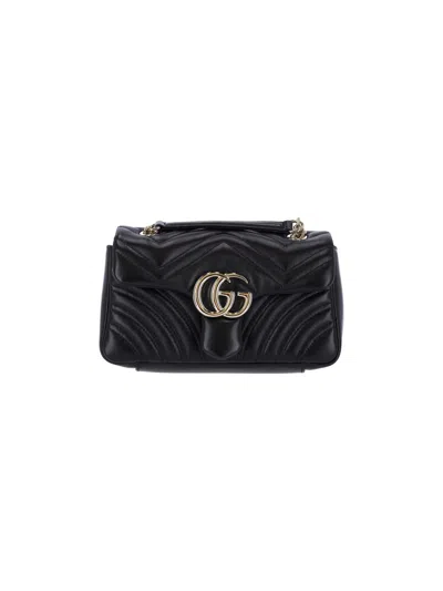 Gucci Small Shoulder Bag "gg Marmont" In Black