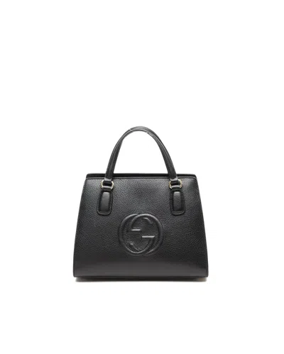 Pre-owned Gucci Small Soho Tote Bag In Black