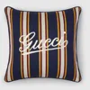 Gucci Small Striped Cotton Jacquard Cushion In Blue