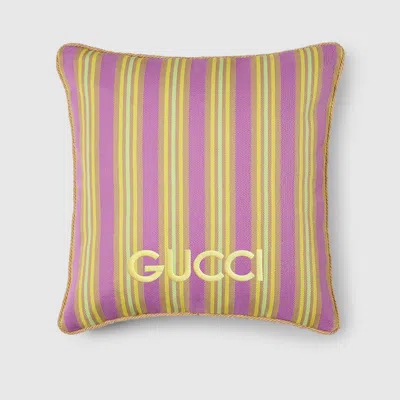 Gucci Small Striped Cushion With  In Purple