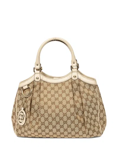 Pre-owned Gucci Small Sukey Tote Bag In Neutral