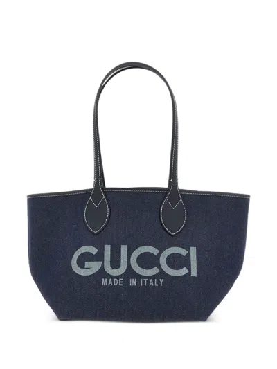 Gucci Women Totissima Denim Reversible Shopping Bag In Blue