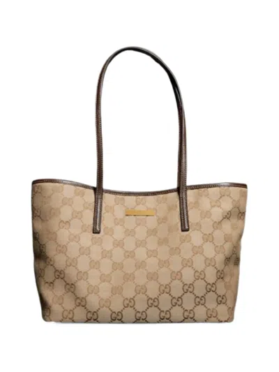Gucci Small Tribeca Gg Supreme Tote Bag In Brown