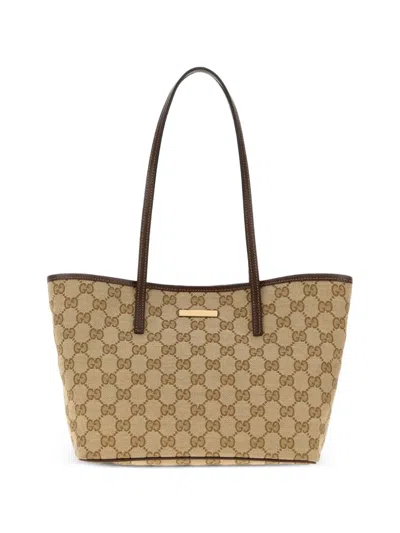 Gucci Small Tribeca Gg-canvas Tote Bag In Neutral