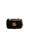 Gucci Small Velvet Marmont Bag In Black