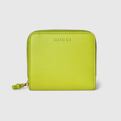 Gucci Small Wallet With Bamboo In Green