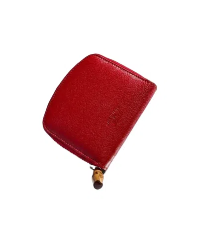 Gucci Small Wallet With Bamboo In Red