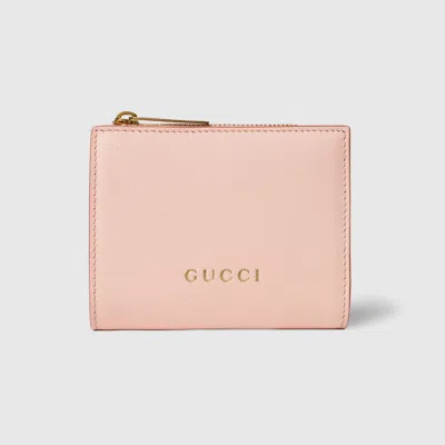 Gucci Small Wallet With  Lettering In Pink