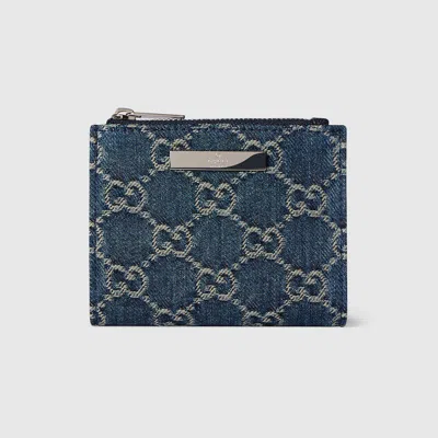 Gucci Small Wallet With  Plaque In Blue