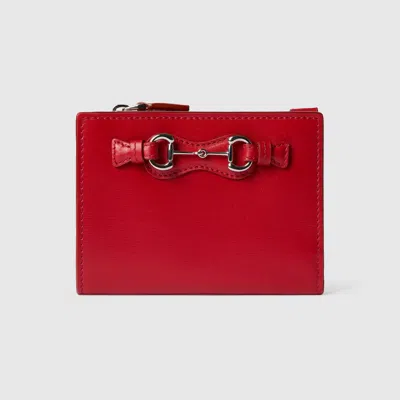Gucci Small Wallet With Horsebit In Red