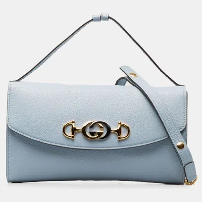 Pre-owned Gucci Small Zumi Handbag In Blue