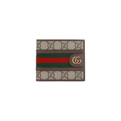 Gucci Ophidia Gg Bi-fold Wallet In Brown