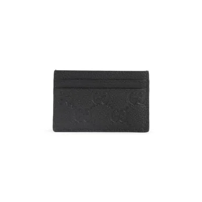 Gucci Gg Supreme Rectangle Cardholder In Black