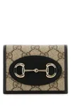 Gucci 1955 Horsebit Gg Supreme Wallet In Brown
