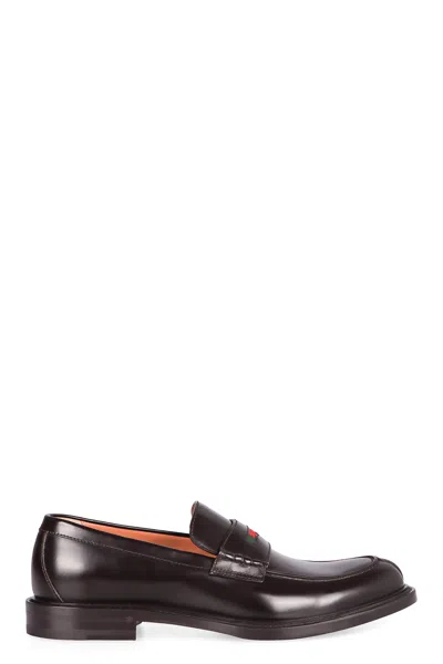 Gucci Smooth Calfskin Leather Loafers In Brown