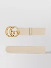 Gucci Smooth Leather Belt Gold-tone Buckle In White