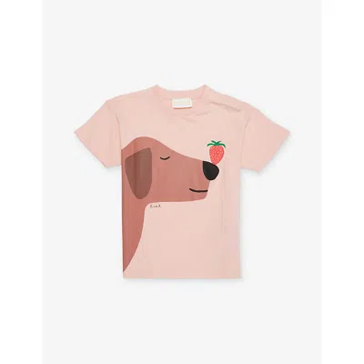 Gucci Kids' Smooth Pink/mc Baby  X Euan Roberts Graphic Print Cotton-jersey T-shirt 3-36 In Neutral