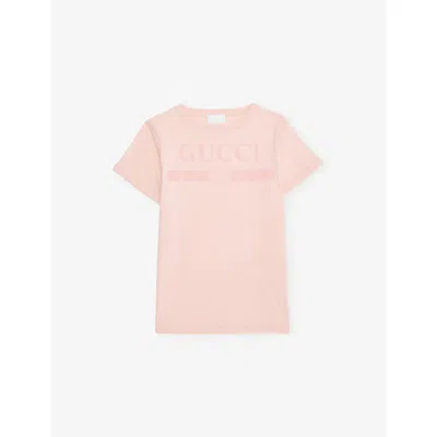 Gucci Kids' Logo-print Cotton T-shirt 4-12 In Neutral