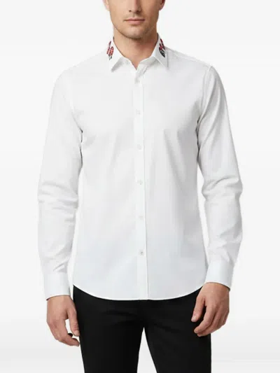 Pre-owned Gucci Snake Embellished Shirt In White