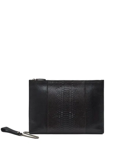 Pre-owned Gucci Snake-embossed Wallet In Brown