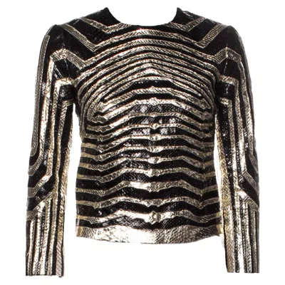 Pre-owned Gucci Snake Runway Black Gold Jacket As Seen On Jlo *follow The Leader* Song S