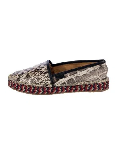 Pre-owned Gucci Snakeskin Espadrilles Snakeskin Espadrilles In Gray