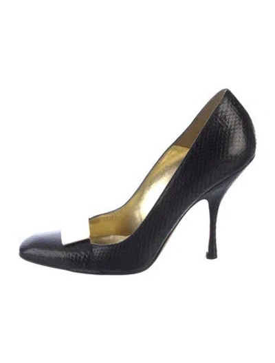 Pre-owned Gucci Snakeskin Pumps In Blue