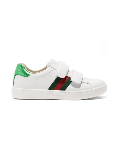 Gucci Kids' Sneaker Leather In Gr White Vrv