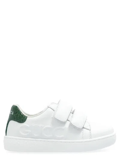 Gucci Premium Leather Sneakers For Kids In White