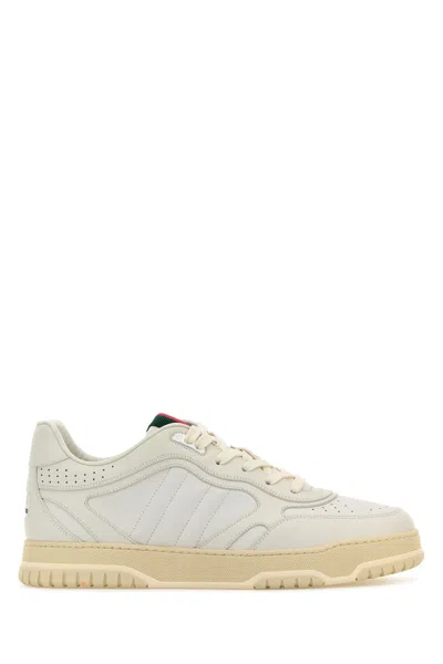 Gucci Man White Leather Re-web Sneakers