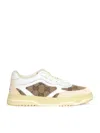 Gucci Re-web Leather And Original Gg Fabric Sneakers In White