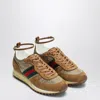 Gucci Women Re-motion Suede Low-top Sneakers In Brown