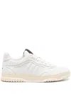 Gucci Re-web White Low Top Sneakers With Web Detail And Embossing In Leather Woman In Neutral