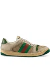 Gucci Men Screener Gg Low-top Vintage Leather Sneakers In Multi