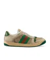 Gucci Men Screener Gg Low-top Vintage Leather Sneakers In Multi