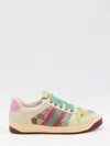 Gucci Women Multicolor Leather And Fabric Screener Sneakers In Neutral